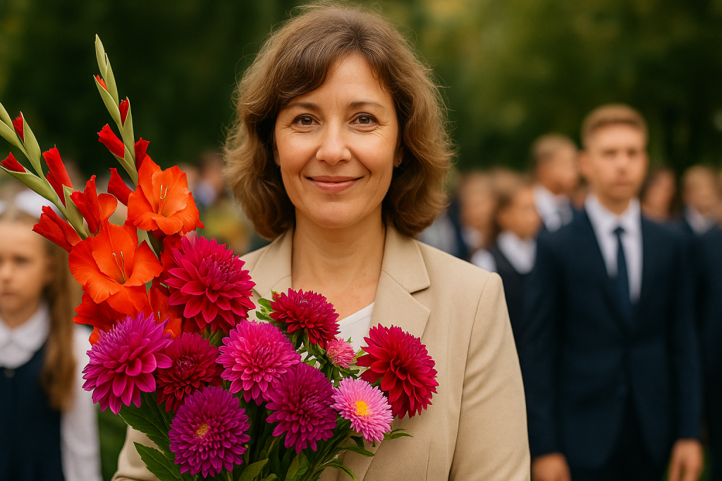 Учитель на линейке