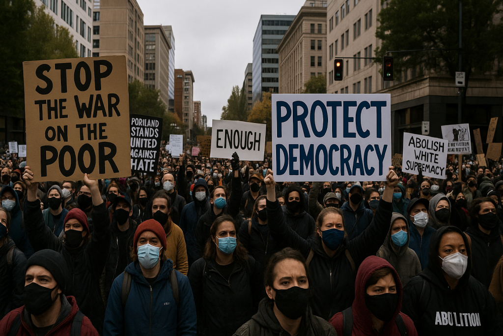 Протестующие в США