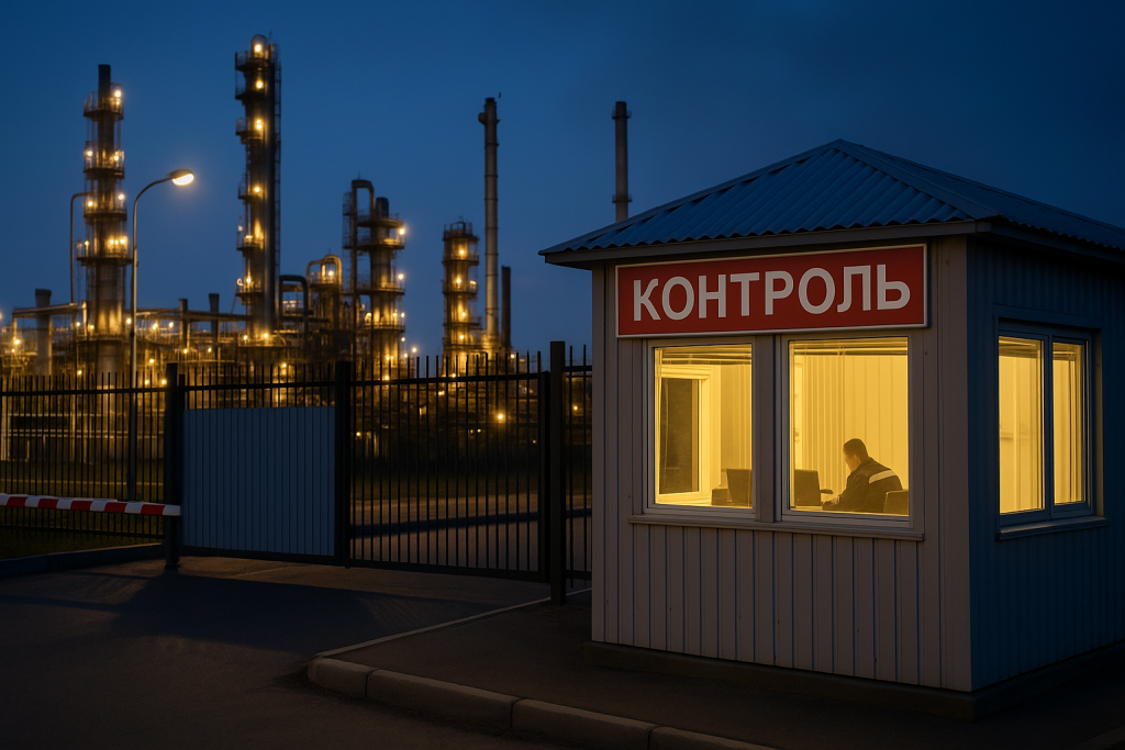Контрольный пункт и охрана на территории промышленного объекта в Ярославской области
