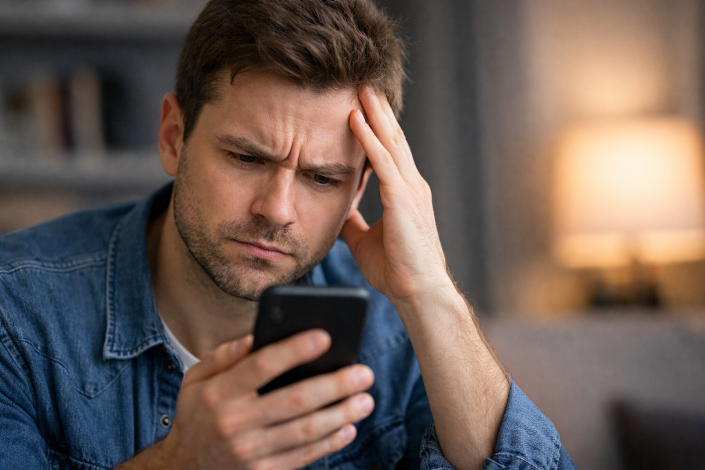 Пользователь проверяет смартфон на фоне новостей о возможной блокировке WhatsApp