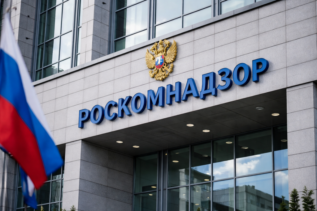 Фасад здания Роскомнадзора в Москве, государственный регулятор интернета