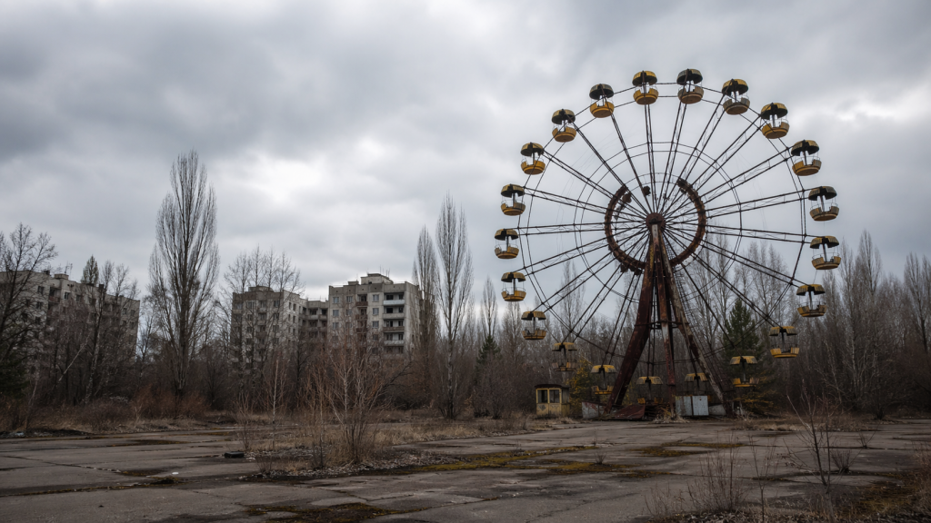 Колесо обозрения в Чернобыле после катастрофы 1986 года.