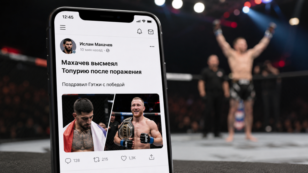 Пост Махачева о поражении Топурии после боя с Гэтжи на UFC Freedom 250